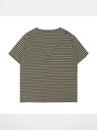 Simple Project Textured Striped Cotton T Shirt in Olive