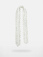 THELIGHT Plush Trim Polka Dot Scarf in White