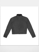 FaxCopyExpress Detachable Pad Cropped Fleece Jacket in Gray