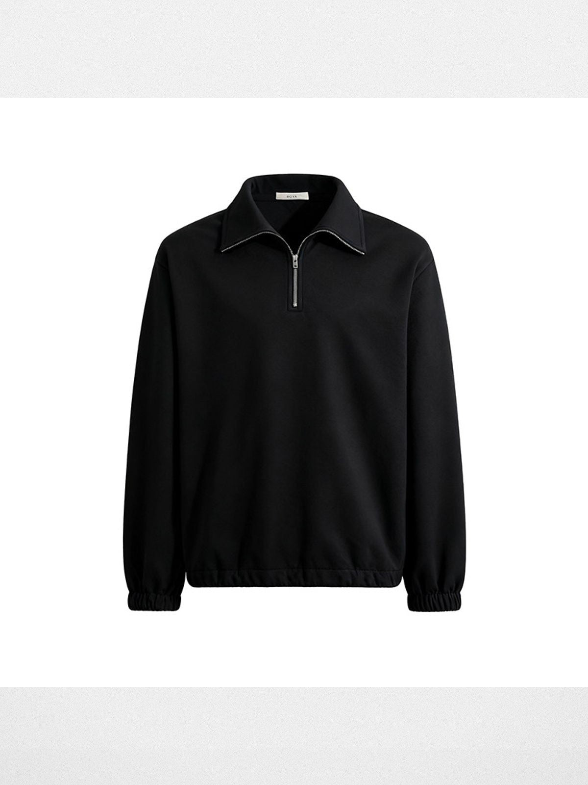 ROYA Japanese Organic Cotton Half Zip in Black