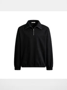 ROYA Japanese Organic Cotton Half Zip in Black