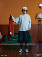 SWFI Heavyweight Embroidered Long Sleeve Tee in Gray - Lifestyle