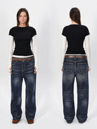RARELY ALIKE Stretch Tencel Merino Knit Top in Note: Model Image Shows Layering Effect - On Model
