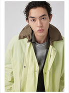 Simple Project Nylon Safari Jacket in Green - On Model