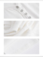 Ariseism Ribbed Knit Henley Tee in White - Detail