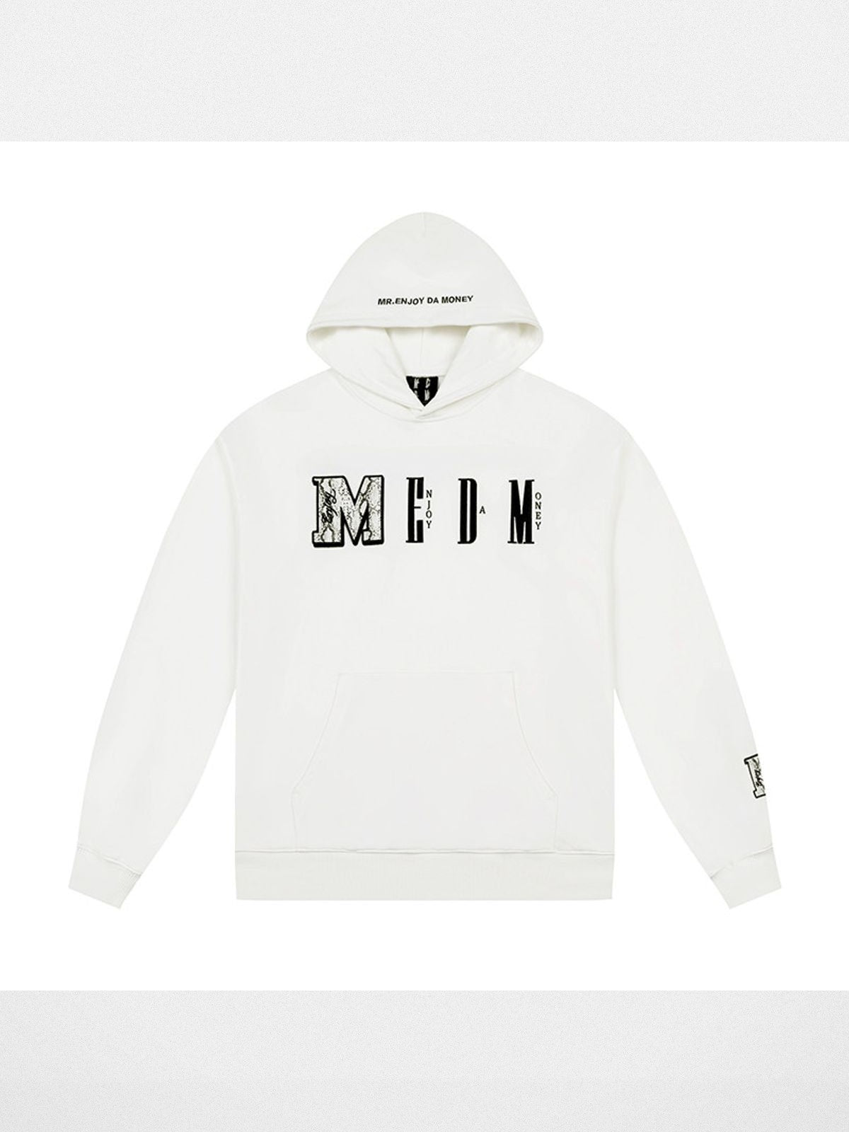 MEDM Leopard Patch Logo Hoodie in White