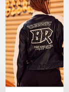 BeerBro Padded Faux Leather Moto Jacket in Black - Lifestyle