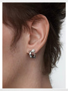 BLACKHEAD Pearl Chain C Shape Earrings in Silver