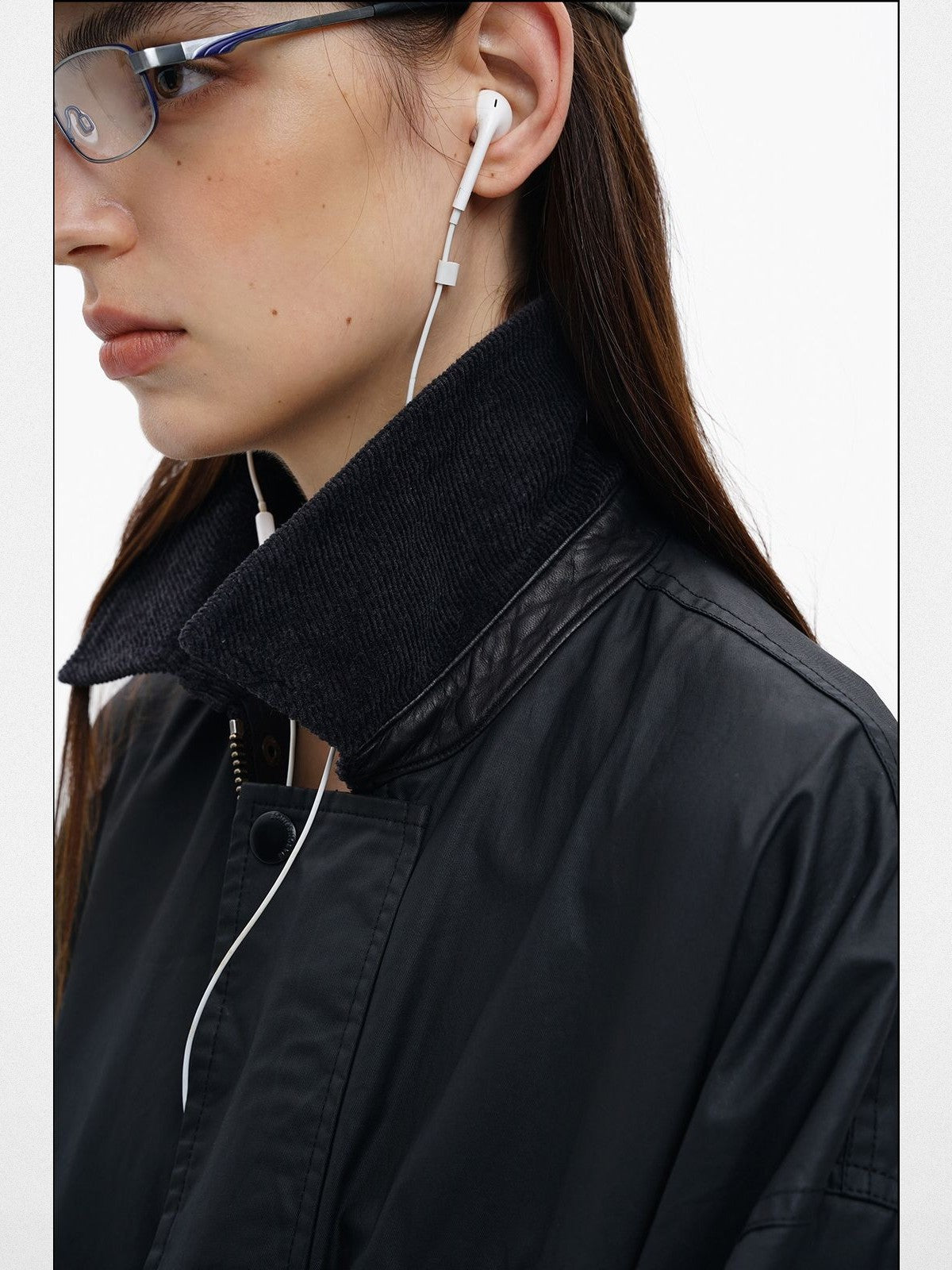 MasonPrince Waxed Pima Cotton Barn Jacket in Black - On Model