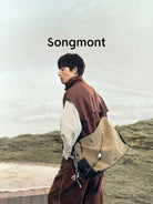 Songmont Large Suede Laptop Hobo in Beige - Lifestyle