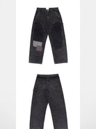 SOD Washed Corduroy Patchwork Logger Pants in Black