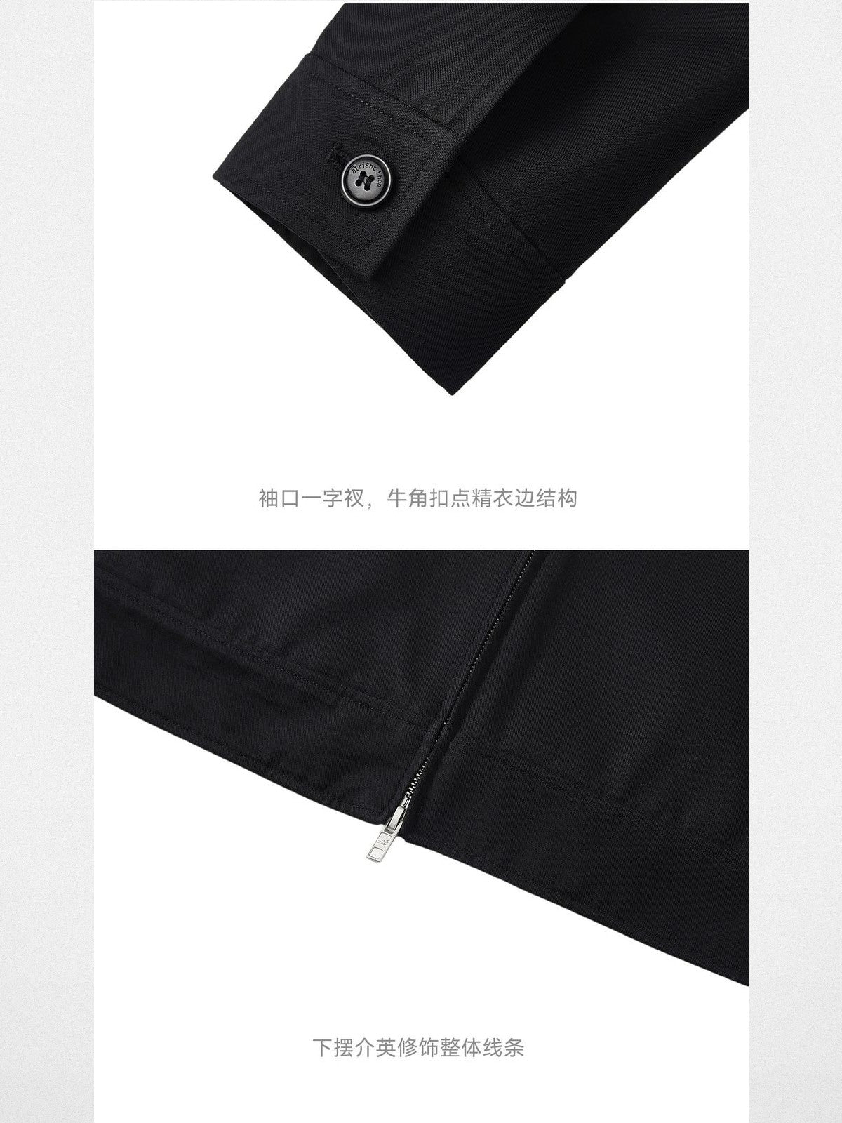 Alright then Oversized Harrington Jacket in Black - Detail