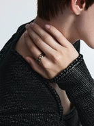 BLACKHEAD Structural Two Tone Star Ring in Gold - On Male Model