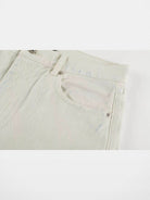 AFterTaste Bone White Vintage Washed Micro Flare Jeans in Sky Blue - Detail