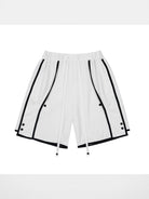 LOSTCTRL Contrast Piping Basketball Shorts in White