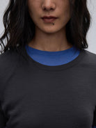 RandomPiece Lambswool Scoop Neck Tee in Gray - Detail