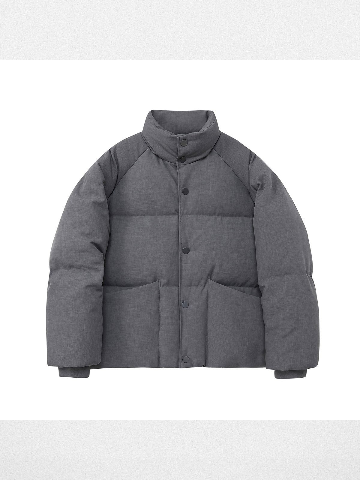 NANS Wool Touch High Neck Down Puffer in Gray