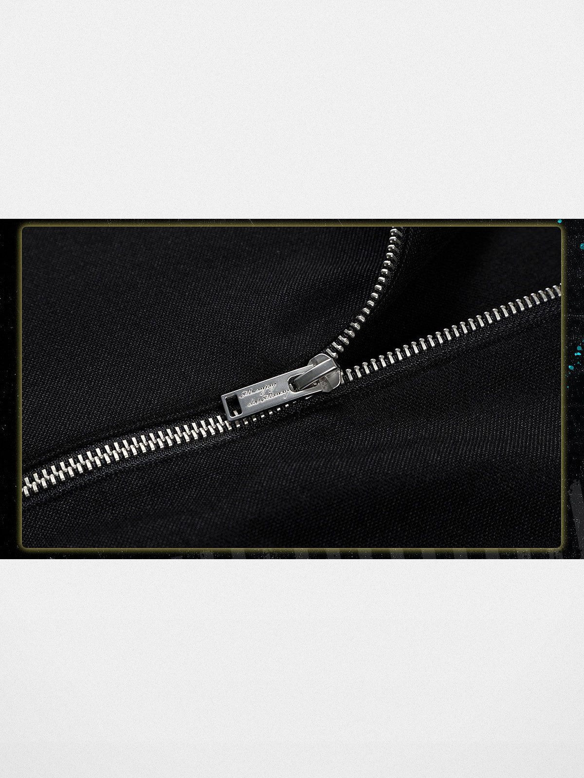 MEDM Jujutsu Kaisen Diagonal Zip Jacket in Black - Detail
