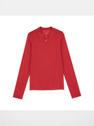 Simple Project Semi Sheer Linen Blend Knit Polo in Red
