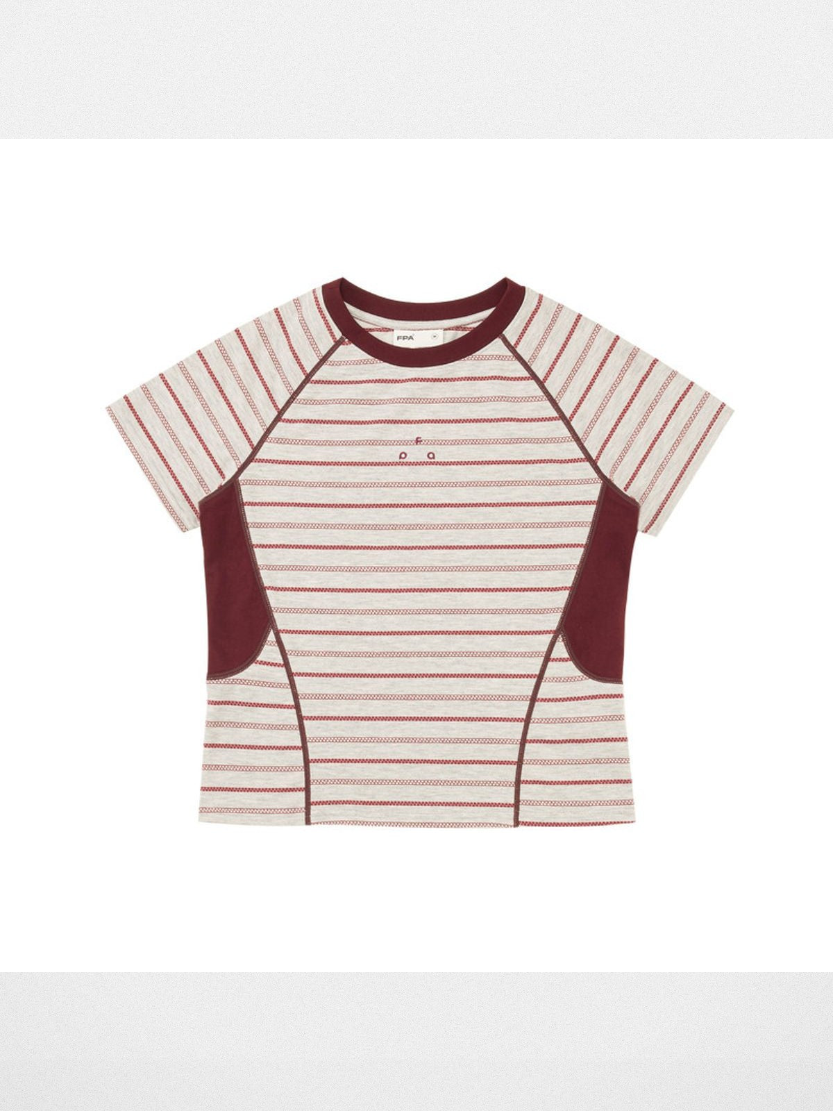 FPA Striped Contrast Panel Tee in Beige