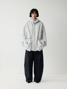RandomPiece Cotton Nylon Utility Jacket in Gray - On Model