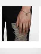 BLACKHEAD Two Tone Star Pendant Bracelet in Silver - On Male Model