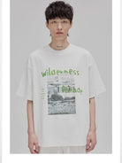NANS Wilderness Parade Mercerized Tee in White - On Model