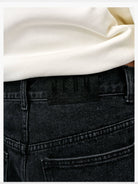 MEDM Washed Wide Leg Jeans in Gray - Detail