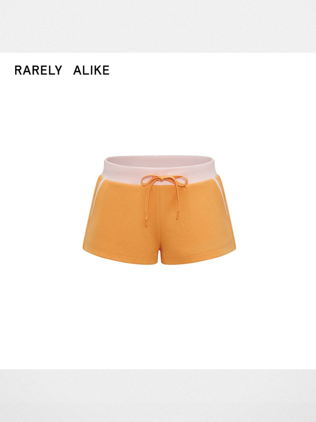 RARELY ALIKE Color Block Sweat Shorts in Orange