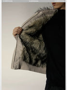 Y OFFICIAL Deconstructed Washed Cotton Jacket in Beige - On Model