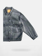 UNKNOWNWORLD Washed Grey Coated Trucker Jacket in Gray