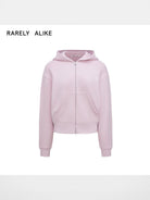 RARELY ALIKE Comfort Club Graphic Zip Up Hoodie in Pink