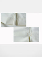 Roolrren Homme Worsted Wool Zip Up Shirt Jacket in White - Detail