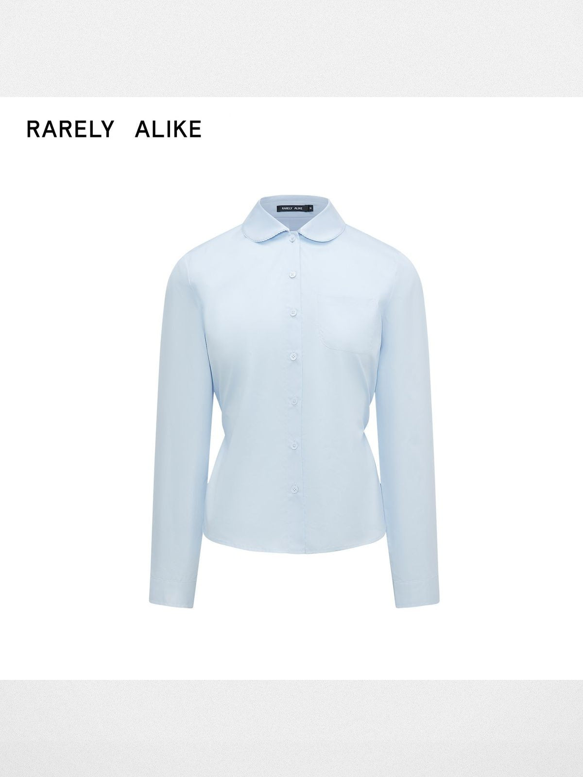RARELY ALIKE Cotton Peter Pan Collar Blouse in Sky Blue