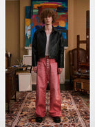 Retro 21 Padded Faux Leather Jacket in Black - On Model