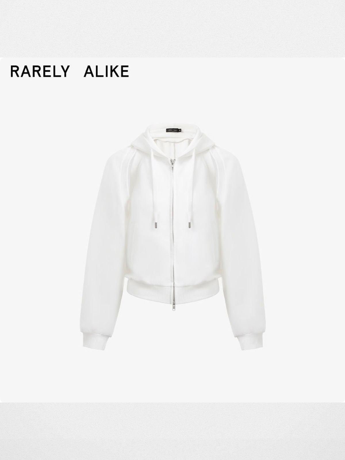 RARELY ALIKE Convertible Zip Up Hoodie in White