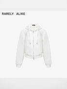 RARELY ALIKE Convertible Zip Up Hoodie in White