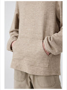 Simple Project Pom Pom Detail Hoodie in Beige - On Male Model