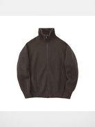 NANS Heavyweight Raglan Zip Cardigan in Brown