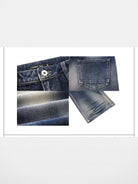 RARELY ALIKE Washed Low Rise Straight Jeans in Blue - Detail