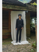 Retro21 Western Fringe Shirt Jacket in Black - On Model