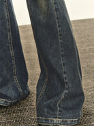 ARISEISM Distressed Micro Flare Jeans in Blue