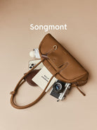 Songmont Small Nappa Leather Bowling Bag in Brown - Lifestyle