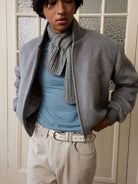 Retro 21 3M Thinsulate Wool MA 1 Jacket in Gray - On Model