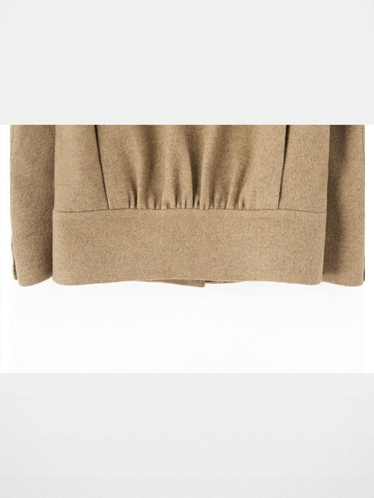 ACSENSE STUDIO Pleated Back Wool Blend Blazer in Beige - Detail