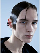 BLACKHEAD Snake Shape Ear Cuff in Silver - On Male Model