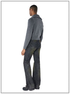 FaxCopyExpress Wool Stand Collar Zip Cardigan in Gray - On Male Model