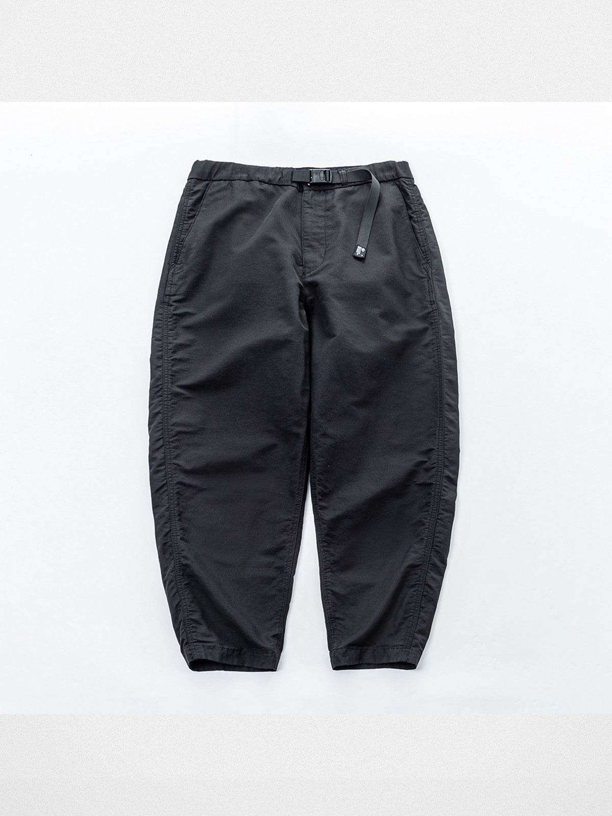 Soda Trendy Belted Cotton Nylon Tapered Pants in Black