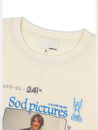 SOD Keanu Graphic Waffle Knit Top in White - Detail