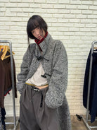 NeverSeez Boucl Wool Duffle Coat in Gray